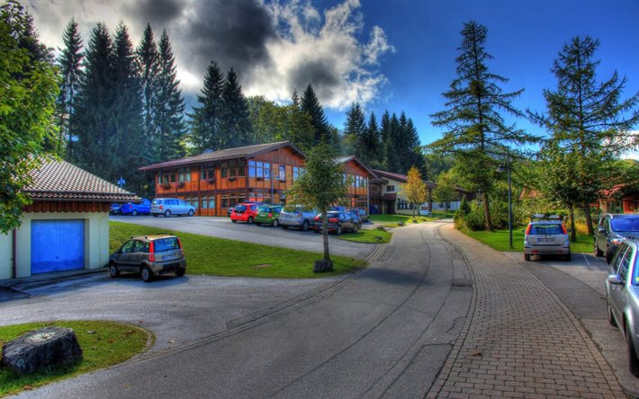 Berchtesgaden, köy, HDR, Bavyera, Almanya