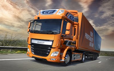 DAF CF, 4k, carretera, 2016, Euro 6, camiones