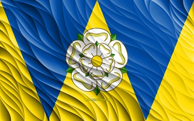 Flag of West Yorkshire, 4k, silk 3D flags, Counties of England, Day of West Yorkshire, 3D fabric waves, West Yorkshire flag, silk wavy flags, english counties, West Yorkshire, England