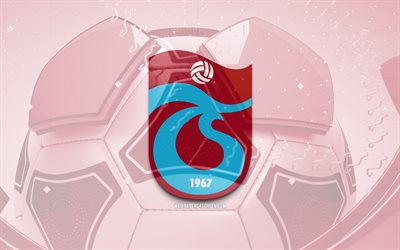 トラブゾンスポルの光沢のあるロゴ, 4k, 紫色のサッカーの背景, スーパーリグ, サッカー, トルコのサッカークラブ, トラブゾンスポルの3dロゴ, トラブゾンスポルの紋章, トラブゾンスポルfc, フットボール, スポーツのロゴ, トラブゾンスポル