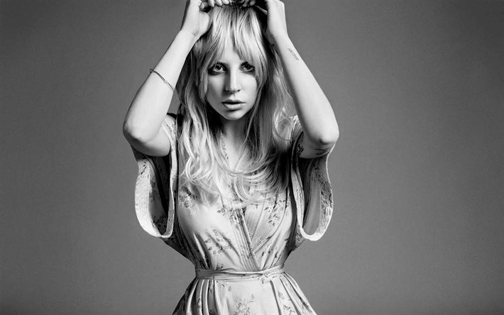 Lady Gaga, monochrome, la chanteuse américaine, beauté