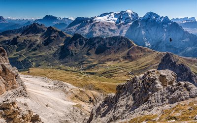 Canazei, dağlar, Dolomites, Trentino Alto Adige, İtalya