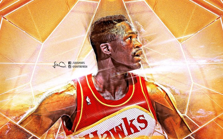 Dominique Wilkins, de la NBA, el jugador de baloncesto, Atlanta Hawks, fan art