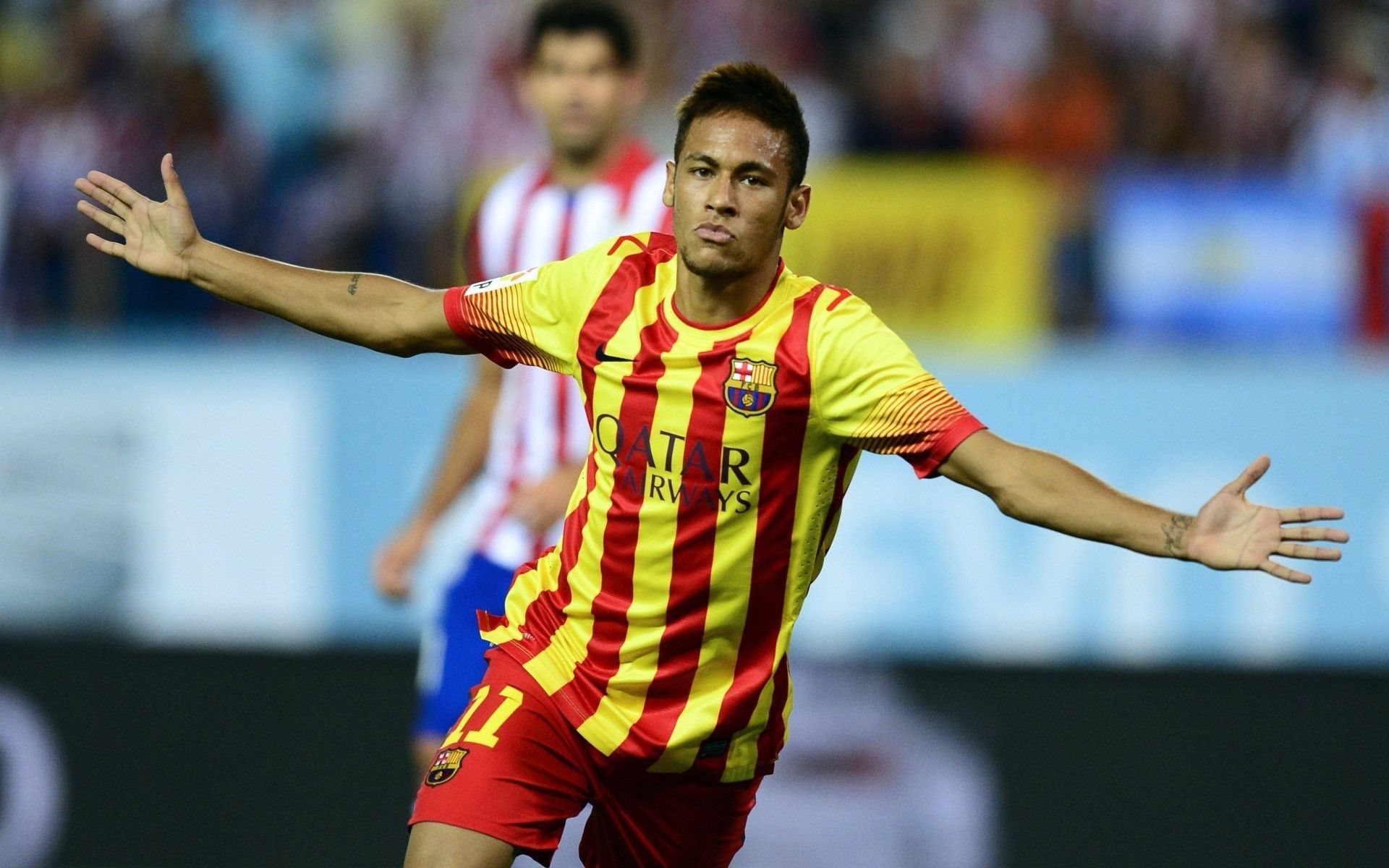 ダウンロード画像 Neymar 目標 サッカー選手 Neymar Jr Fcバルセロナ サッカー星 画面の解像度 19x10 壁紙 デスクトップ上