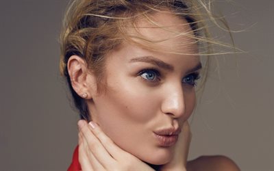 Candice Swanepoel, South African supermodel, beautiful woman, portrait, make-up