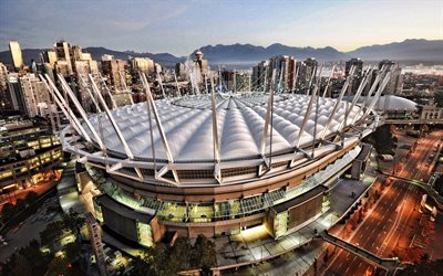BC Place, Vancouver Whitecaps FC Stadium, MLS, Vancouver, British Columbia, Canada, Vancouver Whitecaps FC, BC Lions Stadium, Vancouver cityscape, soccer stadium