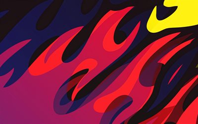 llamas de fuego abstracto, creativo, fondo con llamas, obras de arte, fuego abstracto, patrones de llamas de fuego