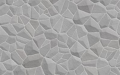 motifs polygonaux de pierre, 4k, textures de pierre, créatif, formes géométriques, polygones, textures géométriques, arrière-plan avec des polygones, textures 3d, motifs de polygones, arrière-plans 3d en pierre