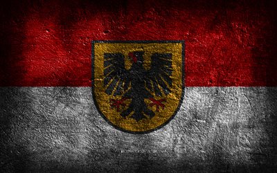 4k, डॉर्टमुंड झंडा, जर्मन शहर, पत्थर की बनावट, डॉर्टमुंड का झंडा, पत्थर की पृष्ठभूमि, डॉर्टमुंड का दिन, ग्रंज कला, जर्मन राष्ट्रीय प्रतीक, डॉर्टमुंड, जर्मनी