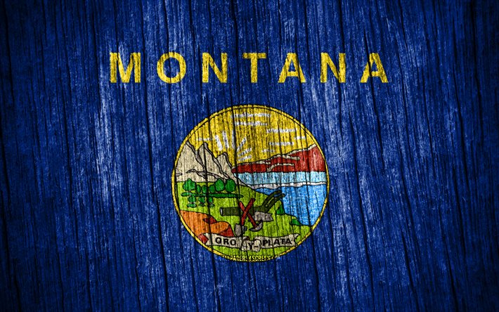 4k, モンタナ州の旗, アメリカの州, モンタナの日, アメリカ合衆国, 木製テクスチャ フラグ, ケンタッキー州旗, 米国の州, モンタナ, モンタナ州