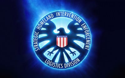 agents of shield neon logosu, 4k, tv dizisi, süper kahramanlar, marvel comics, agents of shield logosu, agents of shield