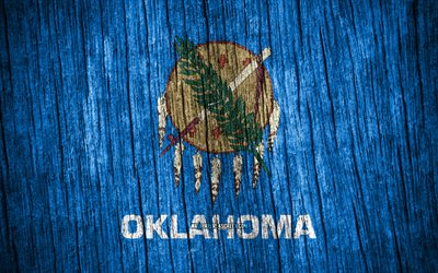 4k, drapeau de l oklahoma, états américains, jour de l oklahoma, états-unis, drapeaux de texture en bois, états d amérique, oklahoma, état de l oklahoma