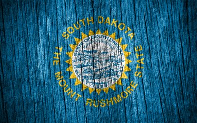 4K, Flag of South Dakota, american states, Day of South Dakota, USA, wooden texture flags, South Dakota flag, states of America, US states, South Dakota, State of South Dakota
