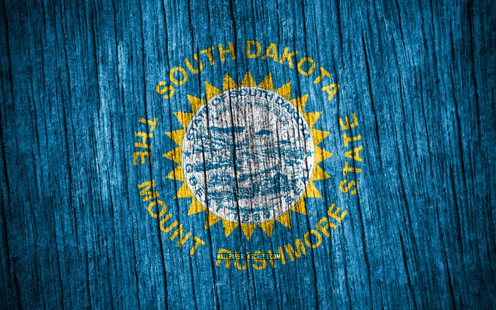4K, Flag of South Dakota, american states, Day of South Dakota, USA, wooden texture flags, South Dakota flag, states of America, US states, South Dakota, State of South Dakota