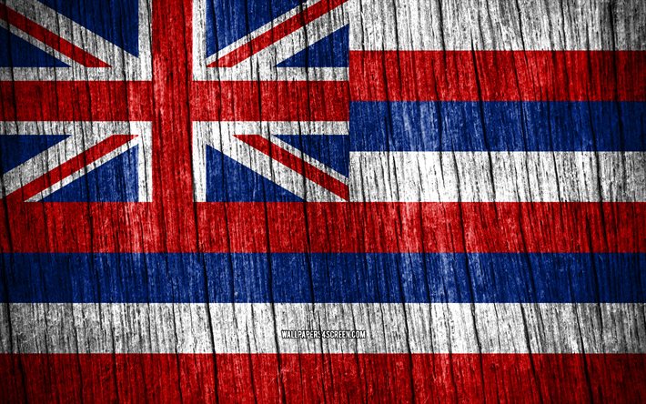 4k, bandeira do havaí, estados americanos, dia do havaí, eua, textura de madeira bandeiras, estados da américa, estados dos eua, havaí, estado do havaí