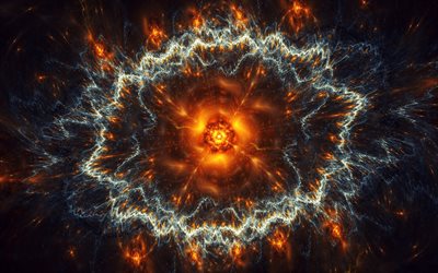 Explosión, el arte, los fractales, el fuego