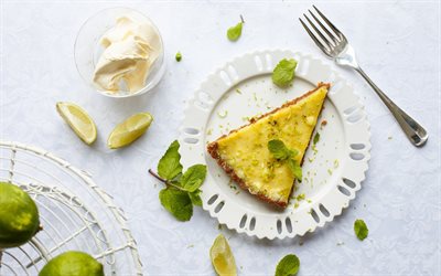 lemon pie, kuchen, ein stück torte, foto