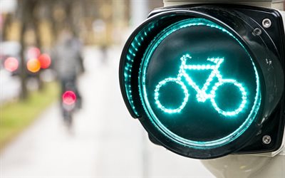 fahrrad-ampel, die ampel grünes licht