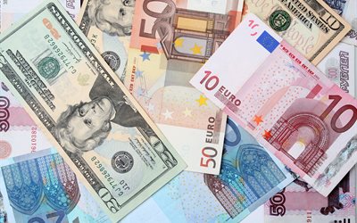 المال, العملة, الفواتير, دولار, اليورو