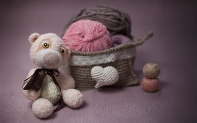 crafts, knitting, hack, toy, bear, balls