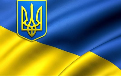 the flag of ukraine, coat of arms of ukraine, ukraine, symbolics of ukraine