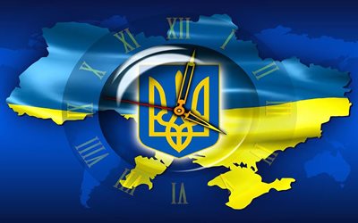 carte de l'ukraine, l'ukraine, le drapeau de l'ukraine
