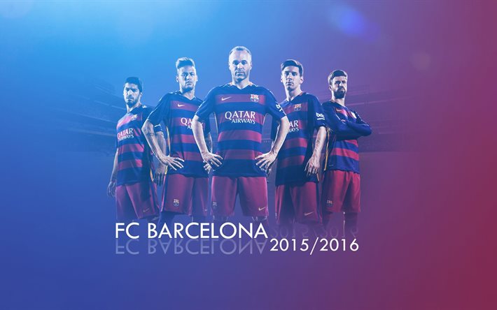2015-2016, サッカー, suarez, neymar, fcバルセロナ, messi, バルセロナ, iniesta, ジェラルド-デ-グラピケ