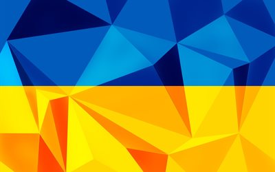 a bandeira da ucrânia, mosaico, bandeira amarelo-azul, simbologia da ucrânia, bandeira ucraniana