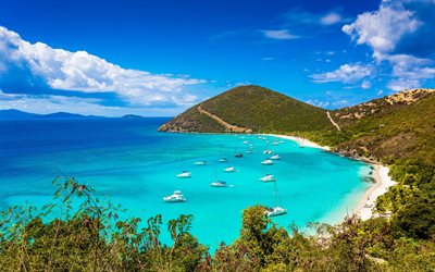 isola tropicale, barche, spiaggia, oceano, per il resto