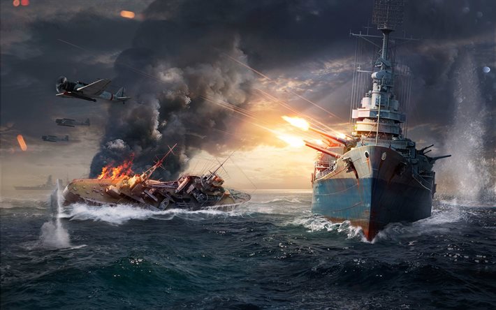 world of warships, strikes, battle ships