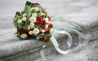 bouquet di nozze, rose rosse