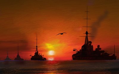 navios de guerra, dreadnoughts, navios