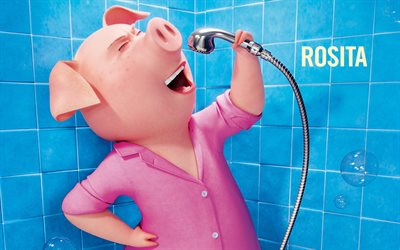 rosita, porco, 2016, cantar, animação 3d