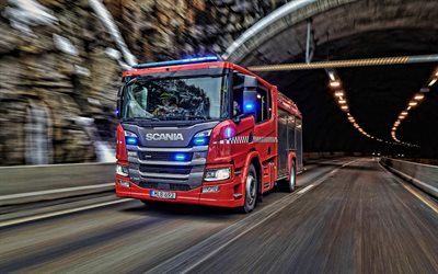 2022, Scania P360 Crewcab, fire truck, rescue service, Scania Crewcab, Scania P360, fire fighting, Scania fire truck, swedish trucks, Scania