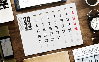 calendario novembre 2023, 4k, posto di lavoro, calendario da tavolo aziendale, novembre, calendari 2023, calendari autunnali, calendario di novembre 2023 aziendale, calendari da tavolo 2023