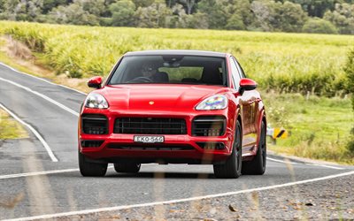 4k, Porsche Cayenne GTS Coupe, highway, 2022 cars, HDR, luxury cars, Red Porsche Cayenne GTS Coupe, AU-spec, 2022 Porsche Cayenne GTS Coupe, german cars, Porsche