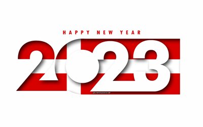 felice anno nuovo 2023 danimarca, sfondo bianco, danimarca, arte minima, concetti della danimarca del 2023, danimarca 2023, sfondo della danimarca del 2023, 2023 felice anno nuovo danimarca
