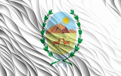 4k, bandiera di san luis, bandiere ondulate 3d, province argentine, giorno di san luis, onde 3d, province dell'argentina, san luis, argentina