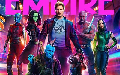 Les Gardiens De La Galaxie, Vol 2, En 2017, L'Empire, Chris Pratt, Batista, Zoe Saldana, Bradley Cooper