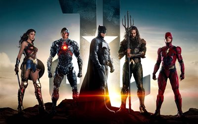 Justice League, 2017, tutti i supereroi, Batman, Wonder Woman, Superman, Aquaman, Flash