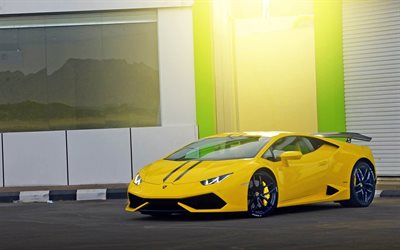 supercars, DMC, tuning, 2016, Lamborghini Huracan, la Simplicité, jaune Huracan