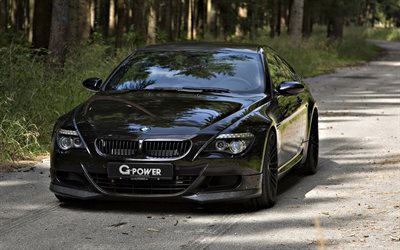 6 de BMW, BMW série 6, BMW tuning, G-Power, M6 noir, noir BMW, coupé