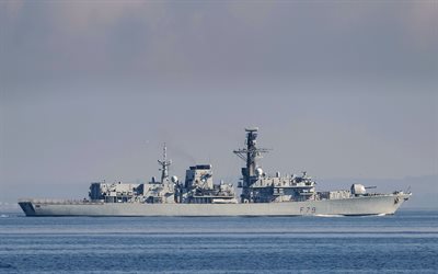 HMS Portland, F79, British frigate, Royal Navy, British Royal Navy, Type 23 frigate, HMS Portland at sea, military ships, United Kingdom