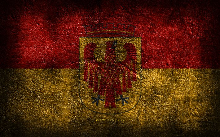 4k, ポツダムの旗, ドイツの都市, 石のテクスチャ, 石の背景, ポツダムの日, グランジアート, ドイツの国のシンボル, ポツダム, ドイツ