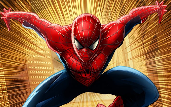 4k, Spider-Man, abstract art, Marvel comics, superheroes, picture with Spider-Man, Cartoon Spider-Man, SpiderMan, artwork, Spider-Man 4k