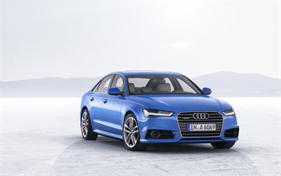 2022, Audi A6, 4k, front view, exterior, blue sedan, blue Audi A6, German cars, Audi