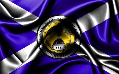 Tallahassee flag, 4K, american cities, fabric flags, Day of Tallahassee, flag of Tallahassee, wavy silk flags, USA, cities of America, cities of Florida, US cities, Tallahassee Florida, Tallahassee