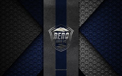 Reno 1868 FC, United Soccer League, blue white knitted texture, USL, Reno 1868 FC logo, American soccer club, Reno 1868 FC emblem, football, soccer, Nevada, USA