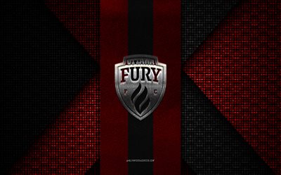 Ottawa Fury FC, United Soccer League, black red knitted texture, USL, Ottawa Fury FC logo, Canadian soccer club, Ottawa Fury FC emblem, football, soccer, Canada, USA
