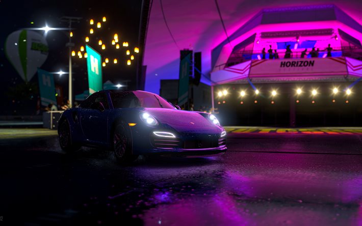 911 3 Forza Horizon, 4k, Porsche, 2017 oyunları, yarış simülatörü